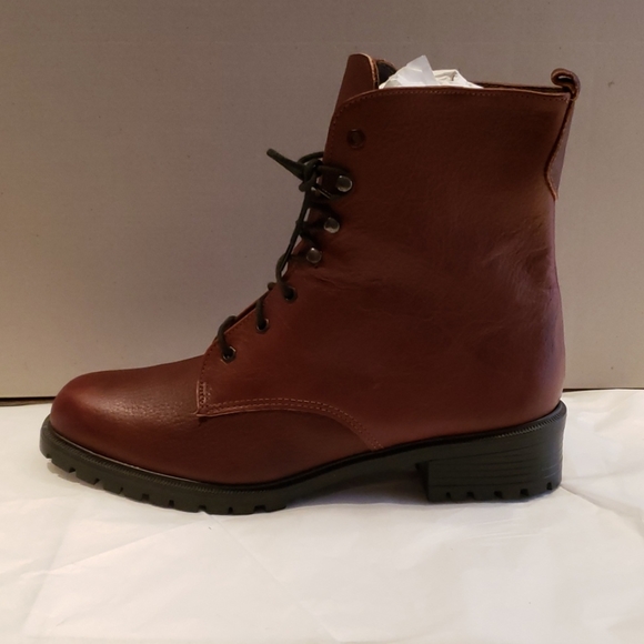 Eddie Bauer NEW Lug Sole Lace Up Leather Boot Women's 10 Burgundy USA 🎉HPx2🎉 - Picture 6 of 16